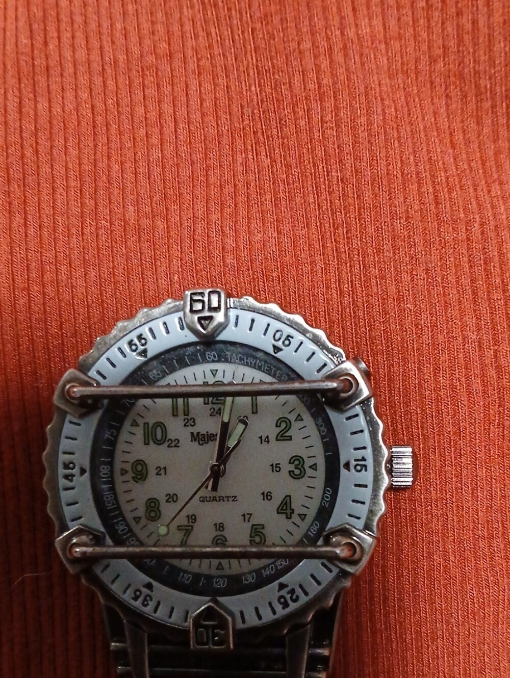 Majestic Silver-Tone Men's Analog Watch in White Dial